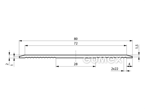 Silikonový profil tvaru "I", 2x80/28mm, 60°ShA, -60°C/+180°C, transparentní